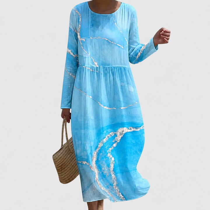 Long Sleeve Floral Maxi Dress - Wedding Guest Garden Party