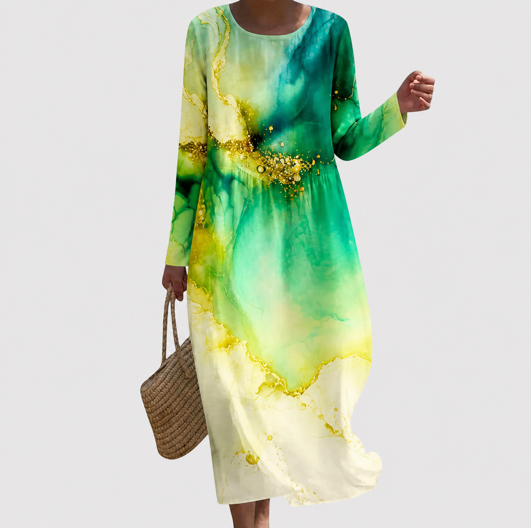 Long Sleeve Floral Maxi Dress - Wedding Guest Garden Party