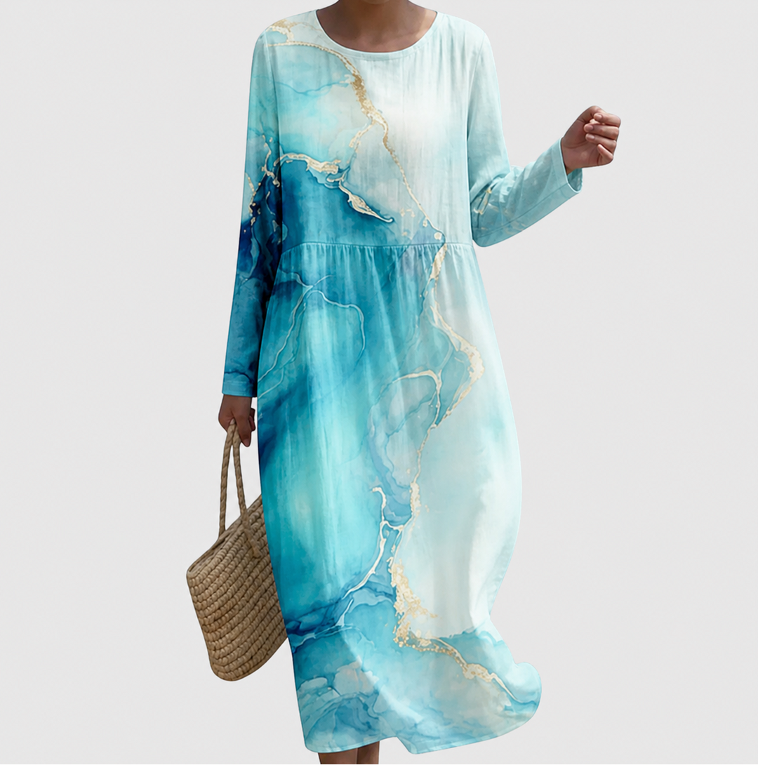 Long Sleeve Floral Maxi Dress - Wedding Guest Garden Party
