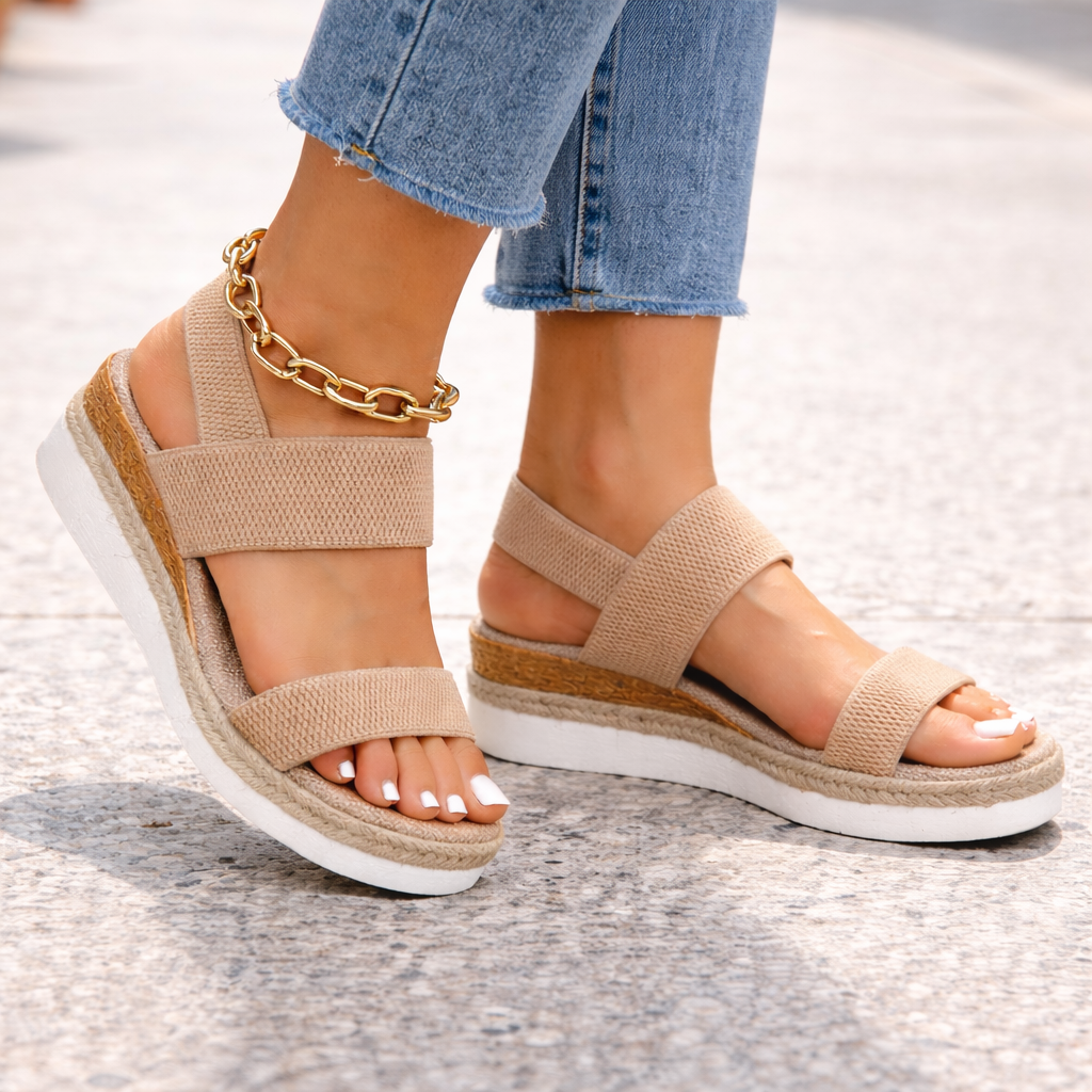 Women's Arch Support Sandals – Orthopedic Elastic Espadrille Platform