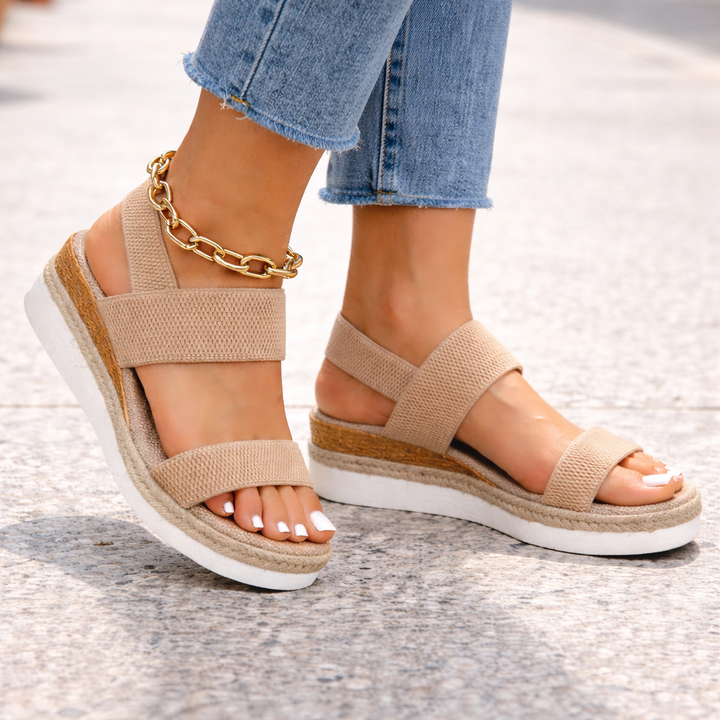 Women's Arch Support Sandals – Orthopedic Elastic Espadrille Platform