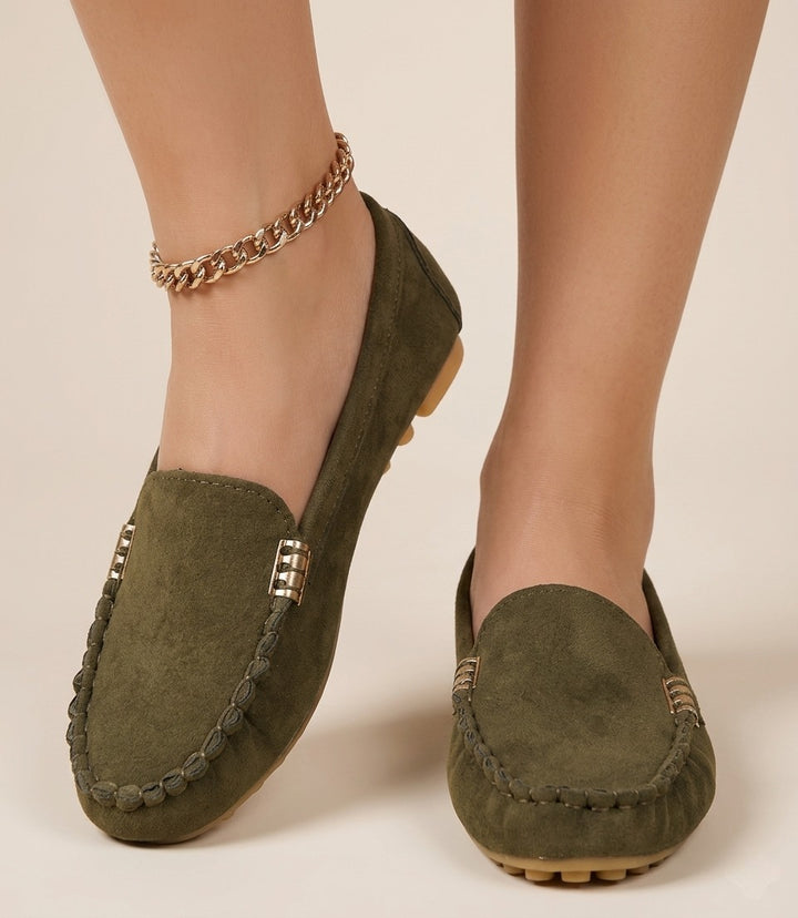 Women's Metal Detail Loafers - Chic Event Shoes