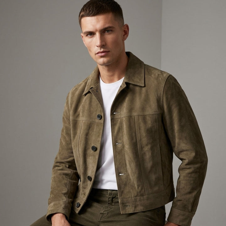 Men’s Suede Jacket – Classic Lightweight Outerwear