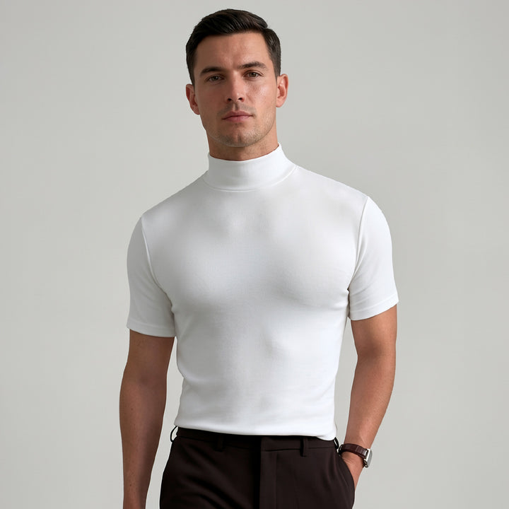 Men’s Turtleneck Shirt – Breathable Short Sleeve