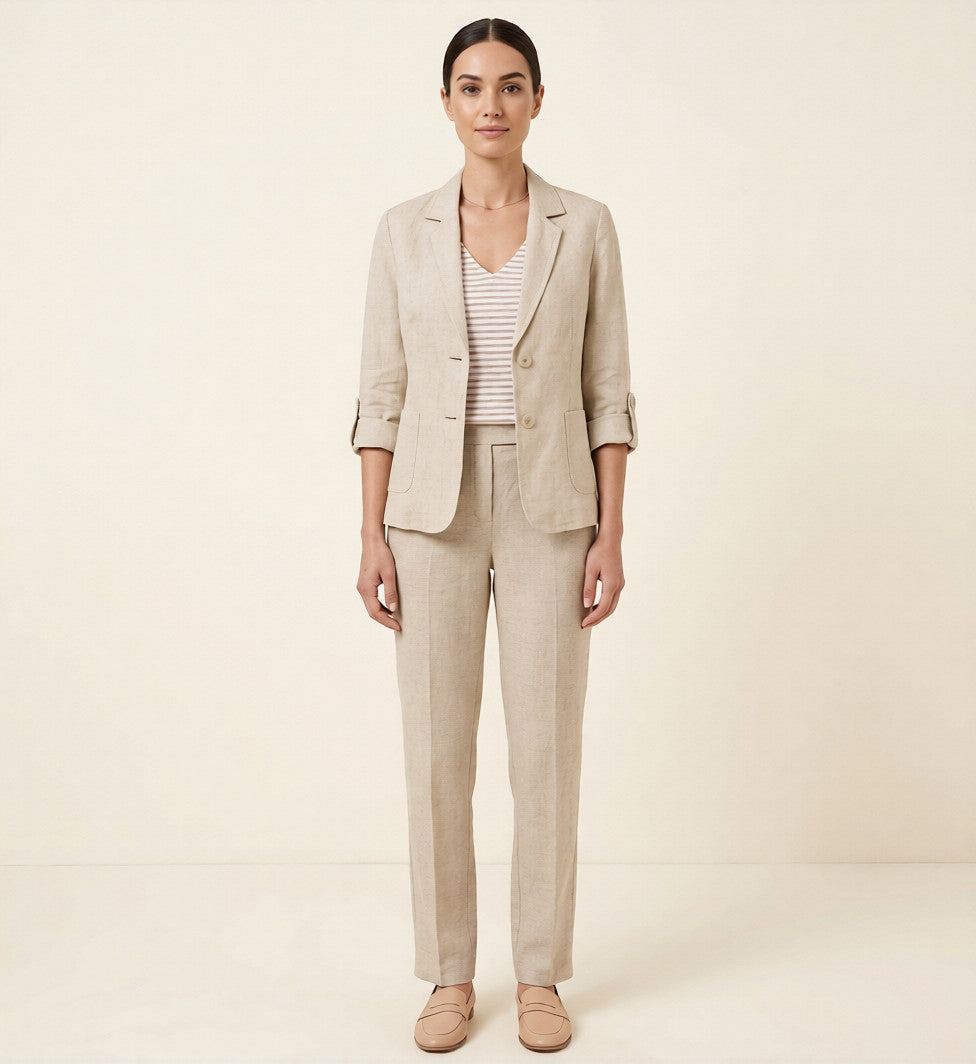 Women’s Linen Blazer - Lightweight Summer Workwear Jacket