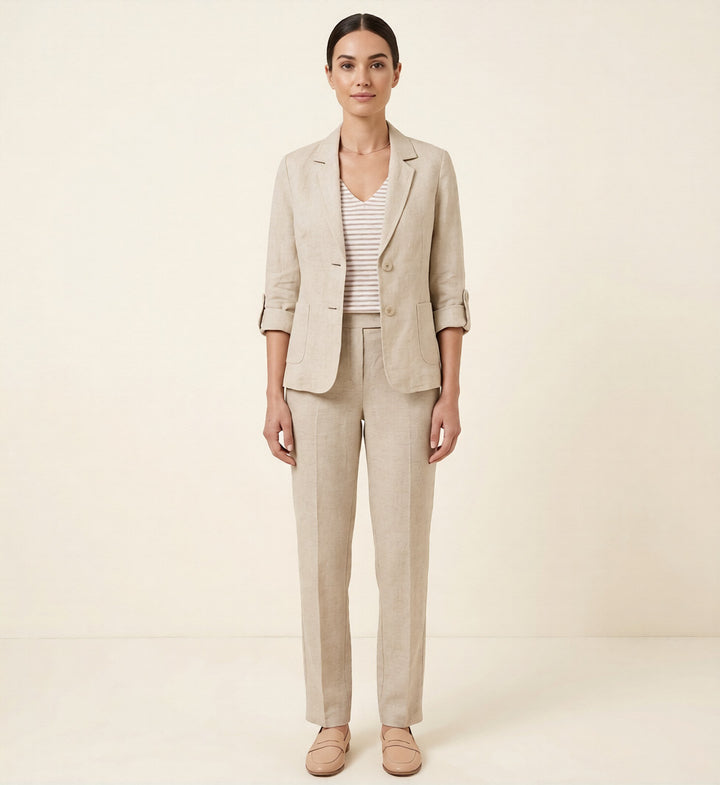 Women’s Linen Blazer - Lightweight Summer Workwear Jacket
