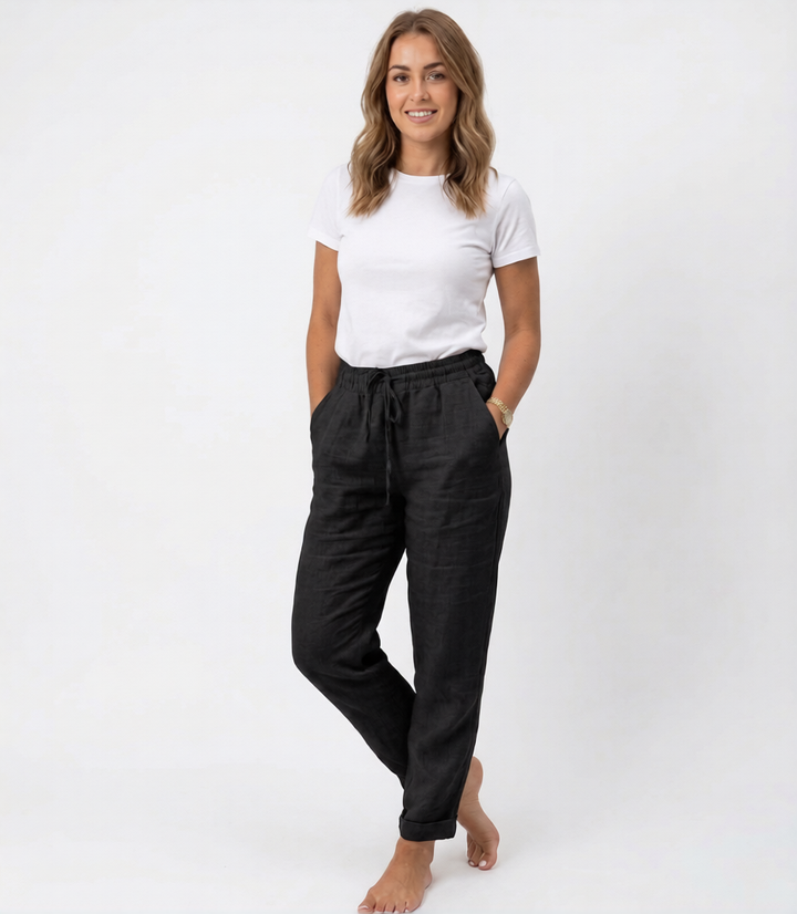 Women’s Linen Pants Elastic Waist - Comfortable Trousers