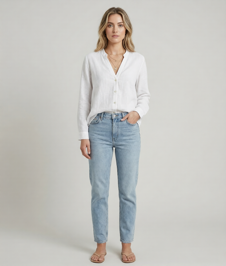 Women’s Linen Shirt - Long Sleeve Loose Fit