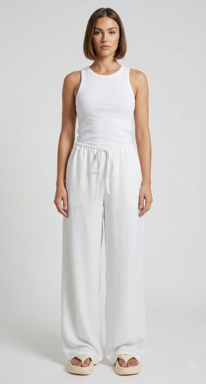 Women’s Linen Wide-Leg Trousers - Lightweight Fit