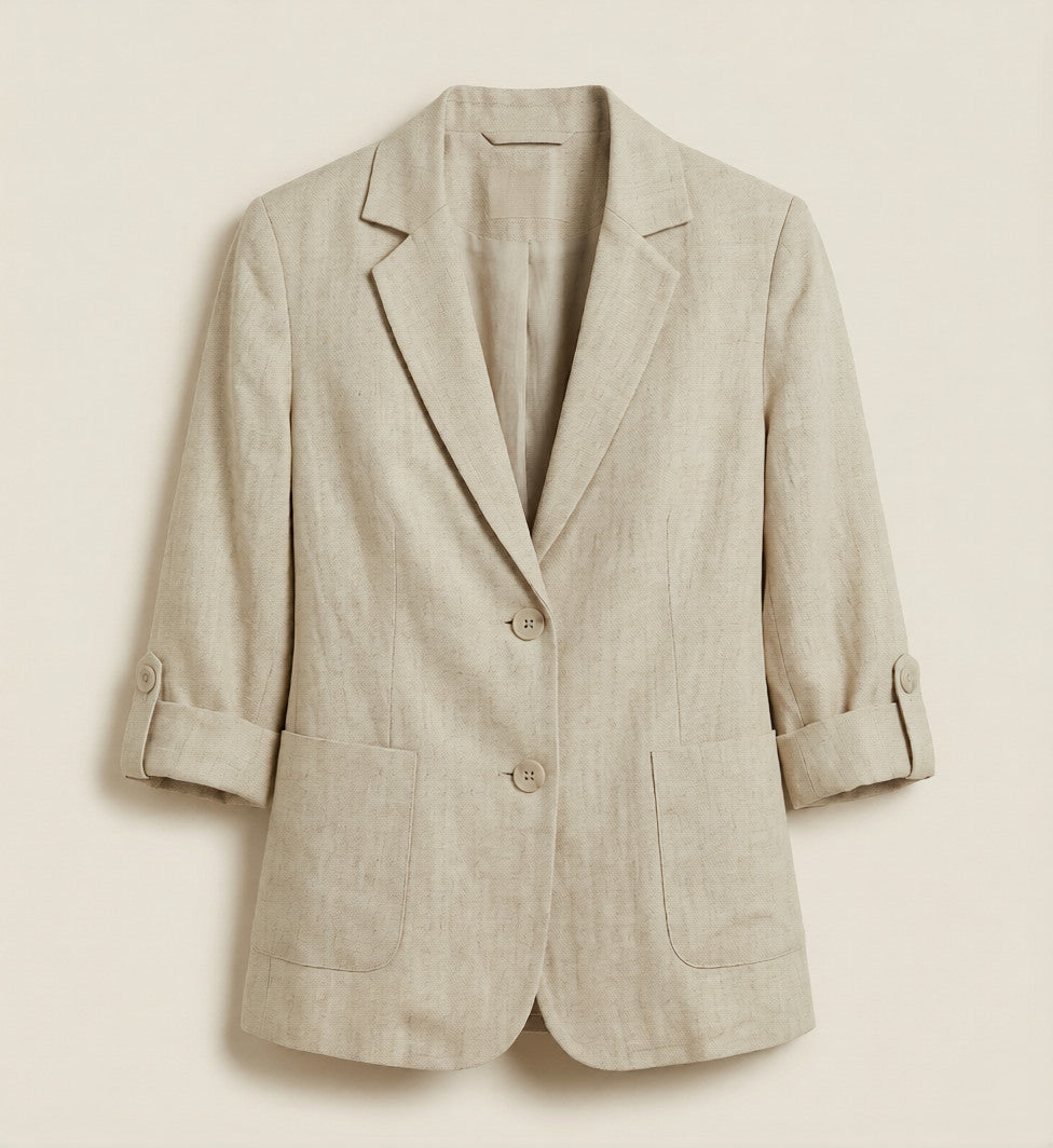 Women’s Linen Blazer - Lightweight Summer Workwear Jacket