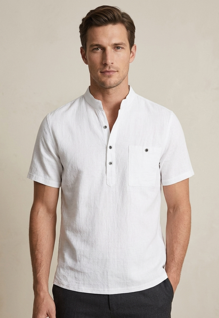 Men’s Linen Shirt - Lightweight Breathable Everyday Style