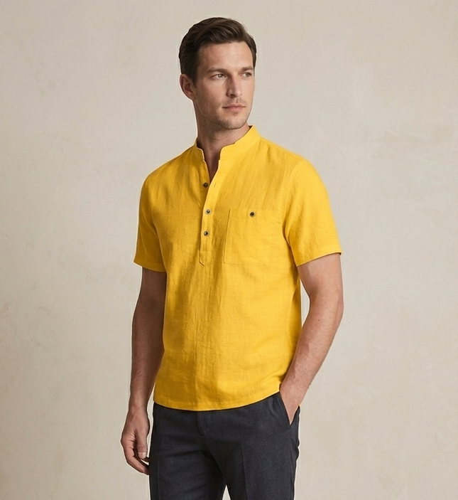 Men’s Linen Shirt - Lightweight Breathable Everyday Style