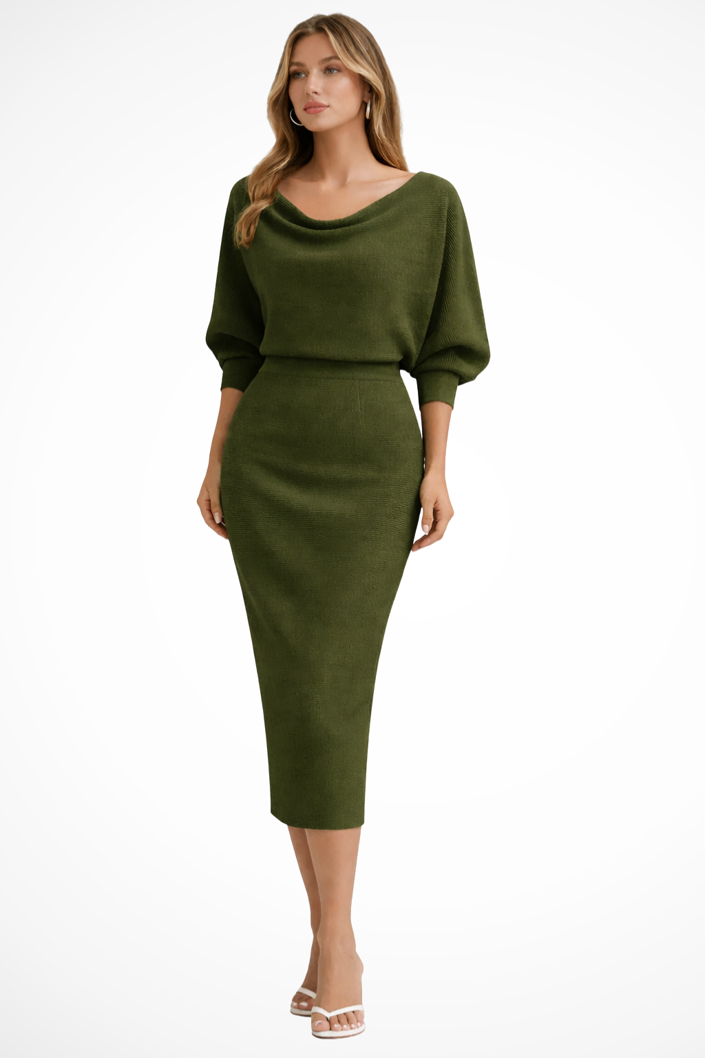 Women’s Elegant Midi Dress - Refined Office Style