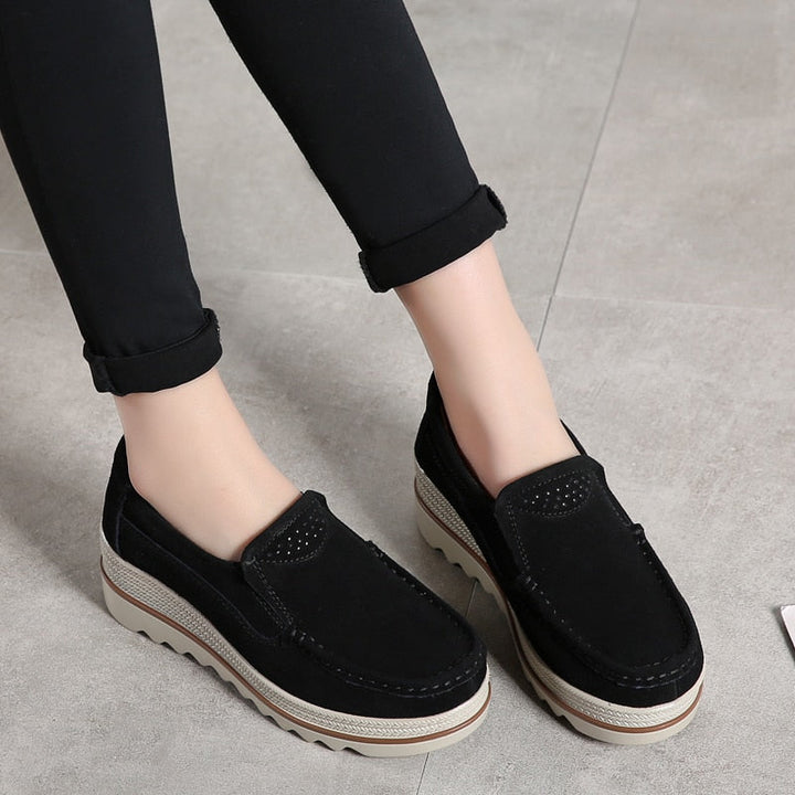 Orthopedic Suede Loafer Platform Sole - Slip-On Daily