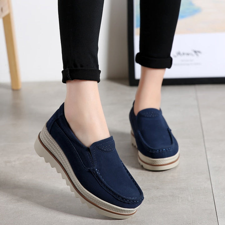 Orthopedic Suede Loafer Platform Sole - Slip-On Daily