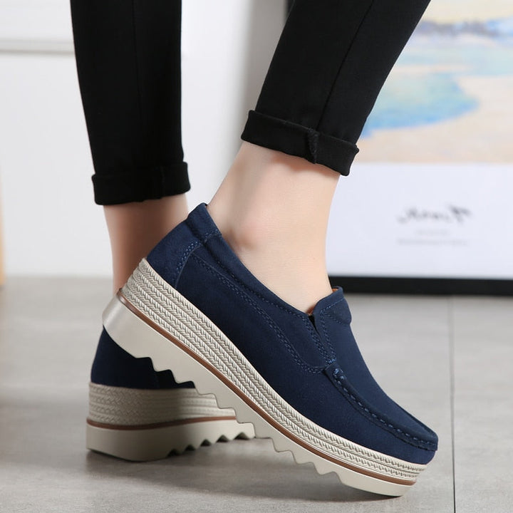 Orthopedic Suede Loafer Platform Sole - Slip-On Daily