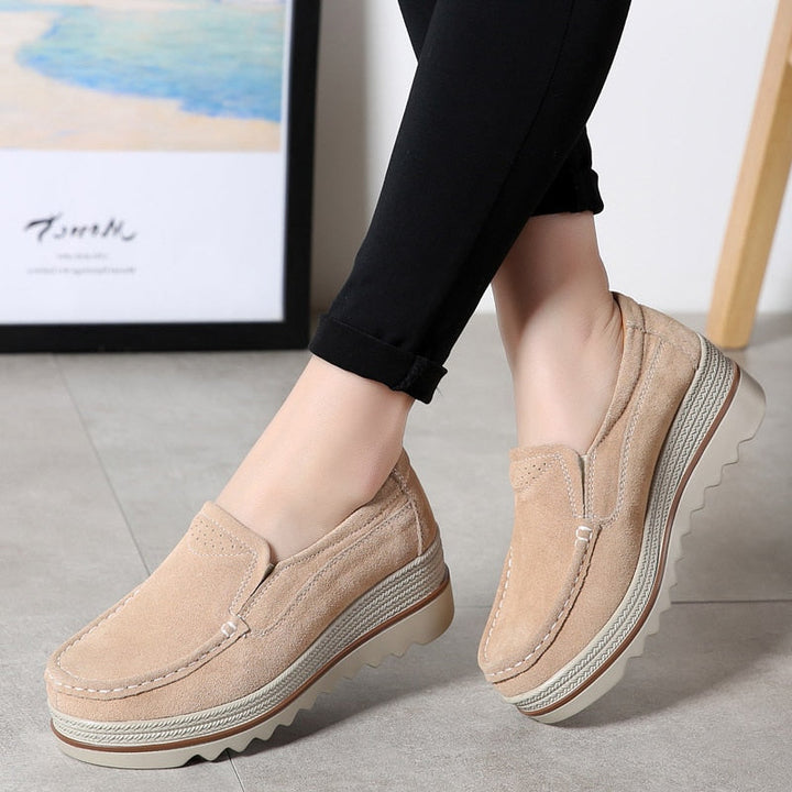 Orthopedic Suede Loafer Platform Sole - Slip-On Daily