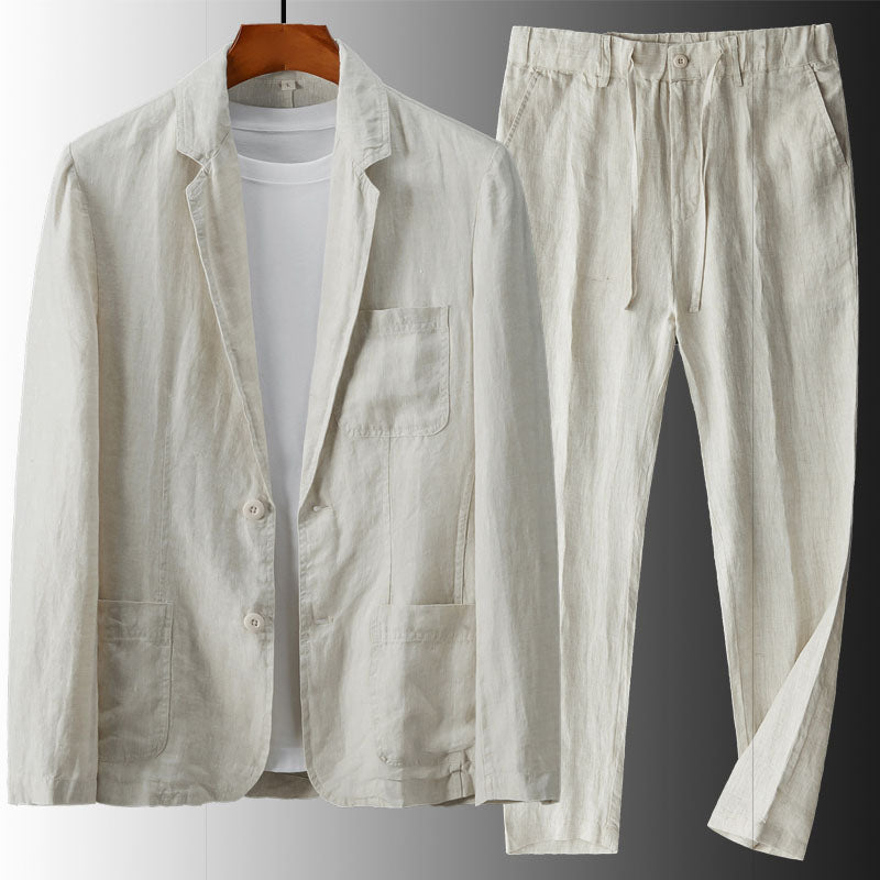 Men's Linen Suit Set – Chique Two Piece Summer Blazer