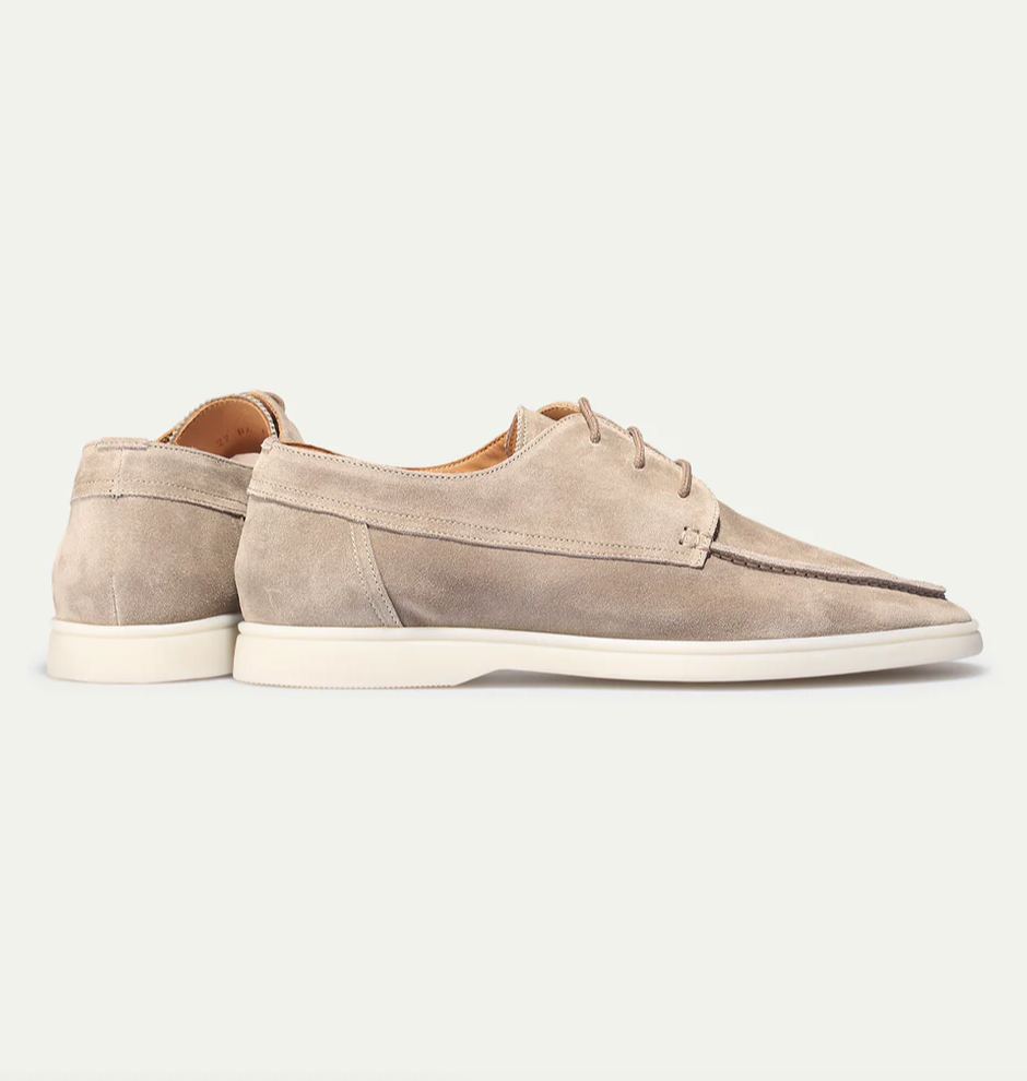 Men's Italian Suede Loafers - White Sole