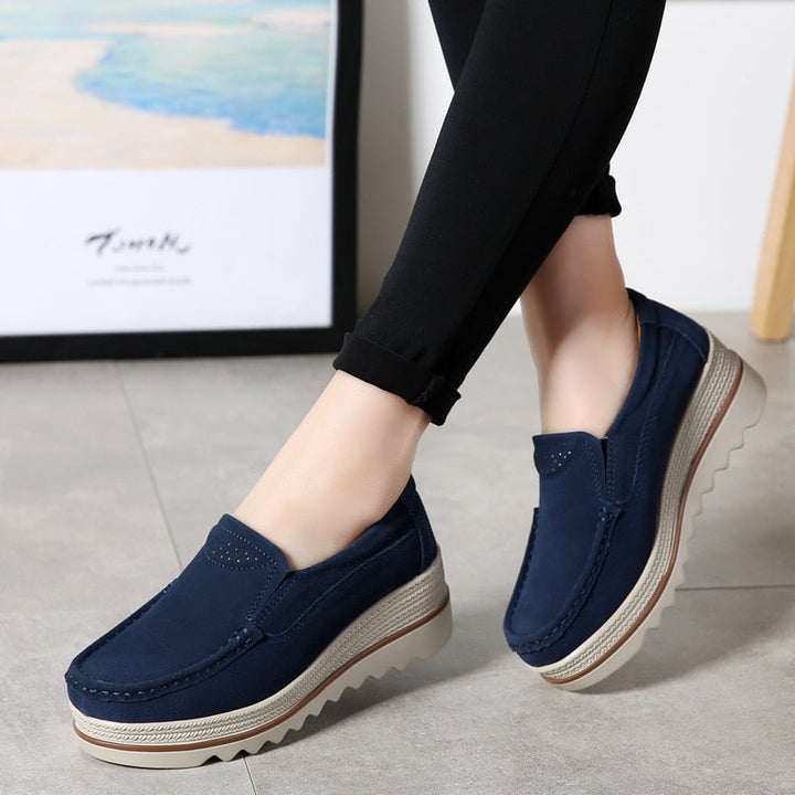 Orthopedic Suede Loafer Platform Sole - Slip-On Daily