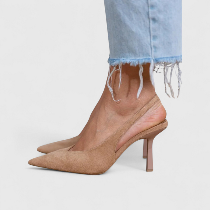 Orthopedic Slingback Heel Women - Suede Pointed Toe Wedding