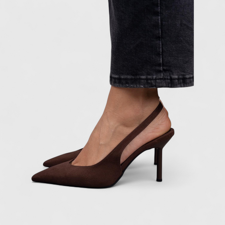 Orthopedic Slingback Heel Women - Suede Pointed Toe Wedding