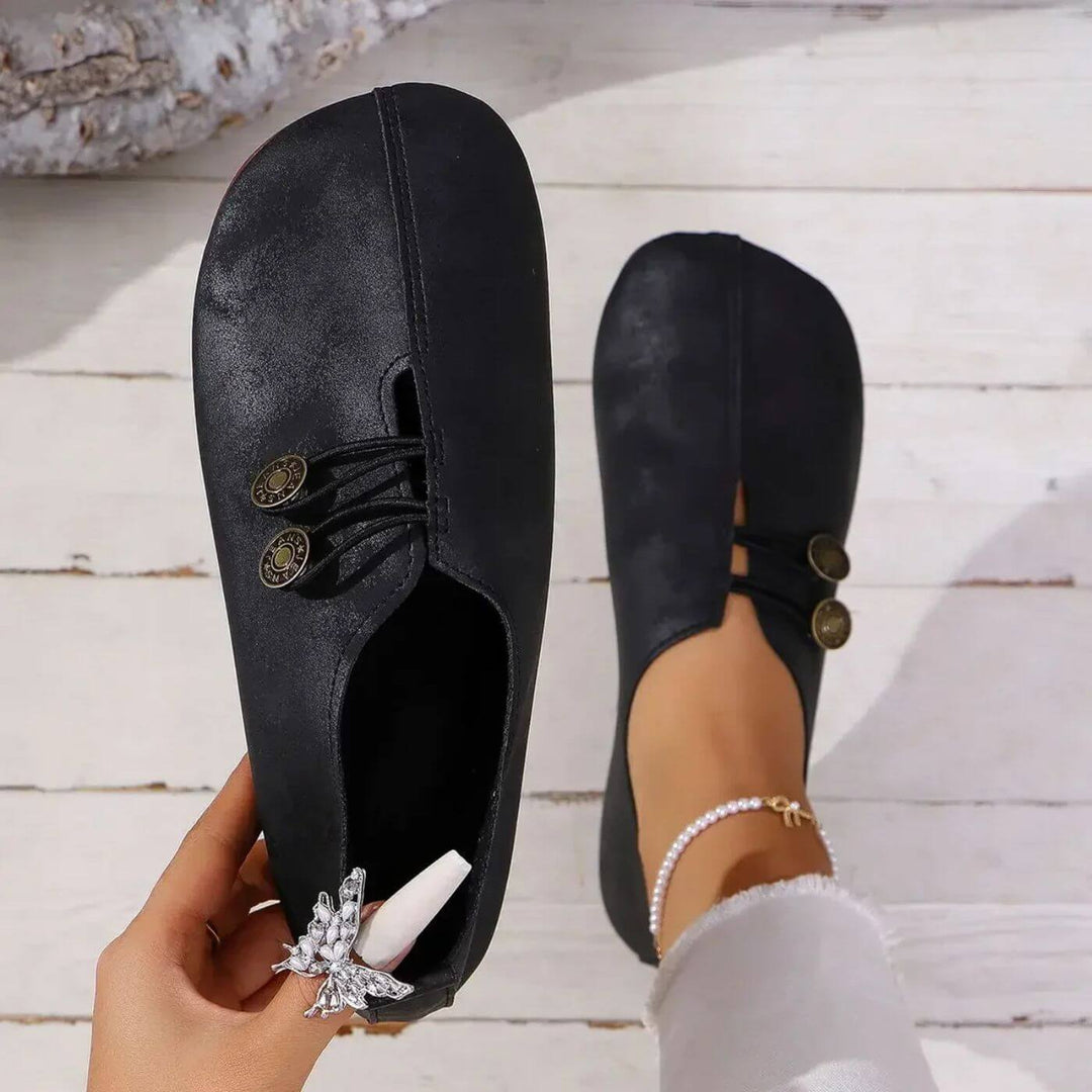 Orthopaedic Wide Fit Flat Shoe - Wide Toe Box Bunion Slip-On