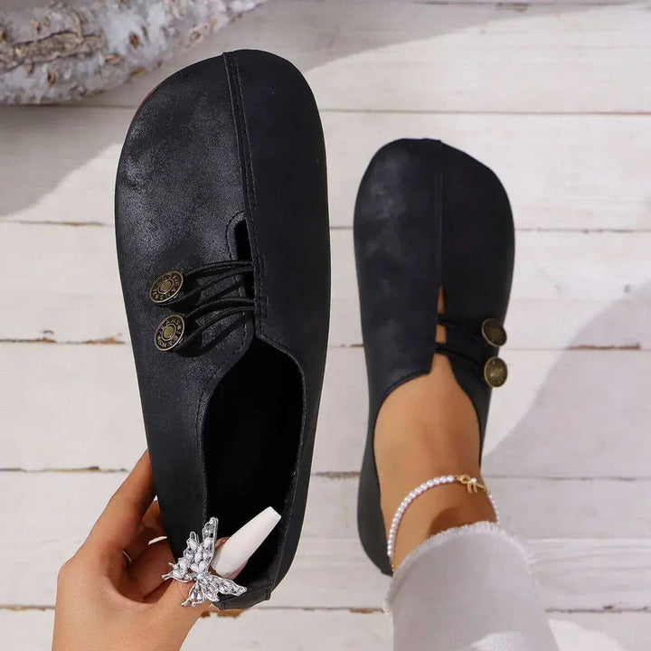 Orthopaedic Wide Fit Flat Shoe - Wide Toe Box Bunion Slip-On