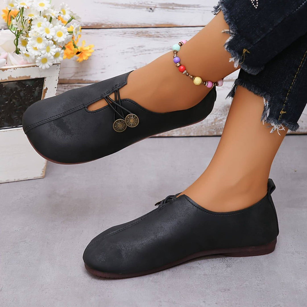 Orthopaedic Wide Fit Flat Shoe - Wide Toe Box Bunion Slip-On