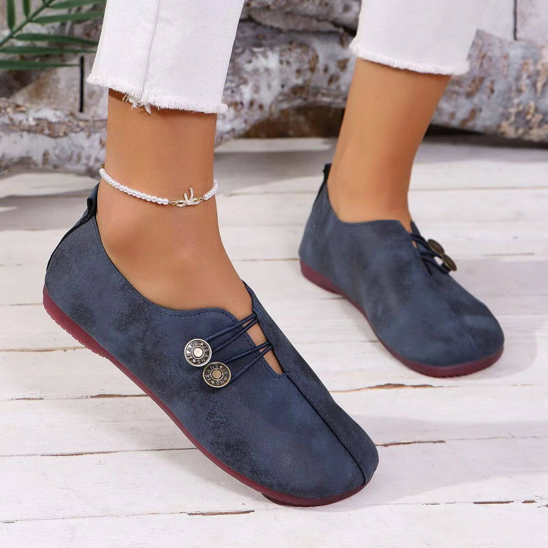 Orthopaedic Wide Fit Flat Shoe - Wide Toe Box Bunion Slip-On