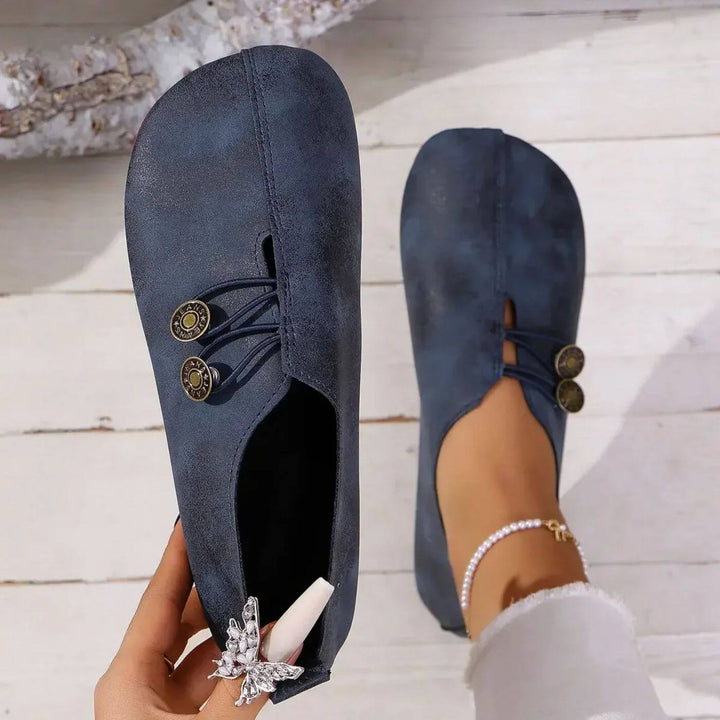 Orthopaedic Wide Fit Flat Shoe - Wide Toe Box Bunion Slip-On