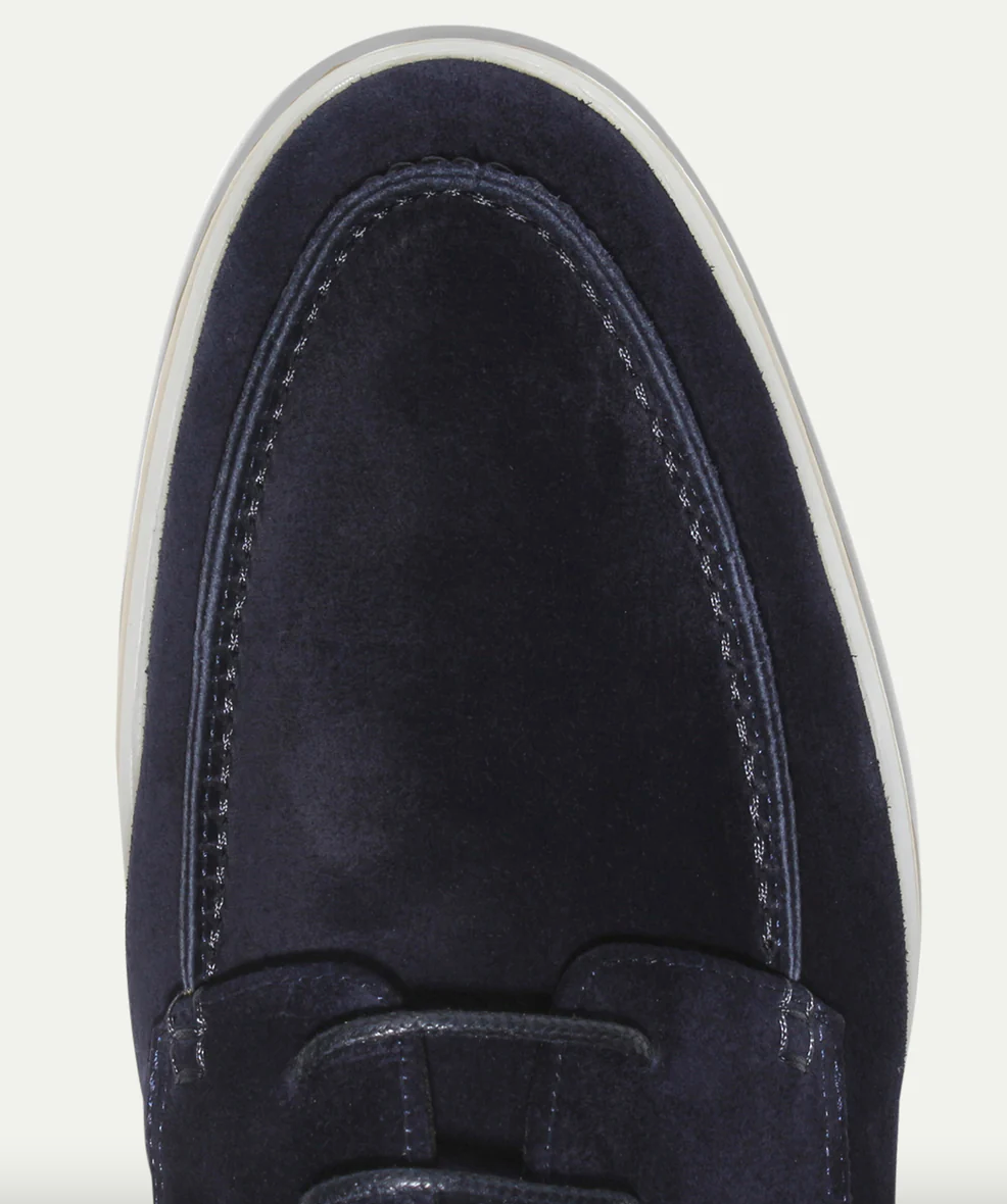 Men's Italian Suede Loafers - White Sole