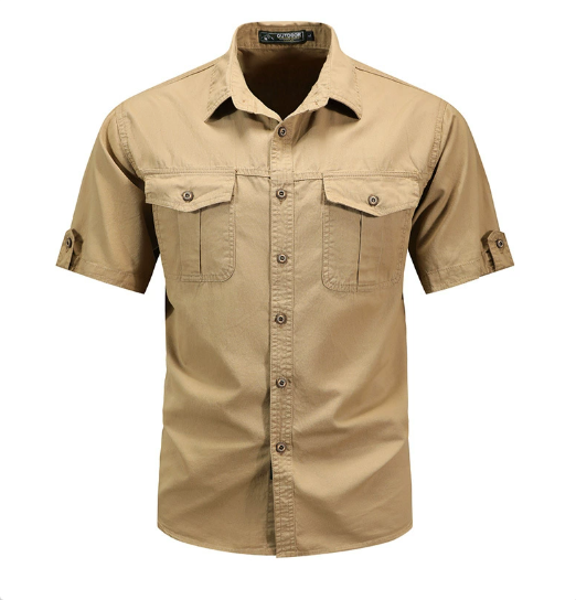 Men's Safari Shirt - Short Sleeve Cotton