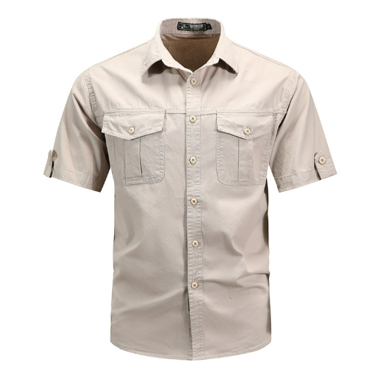 Men's Safari Shirt - Short Sleeve Cotton