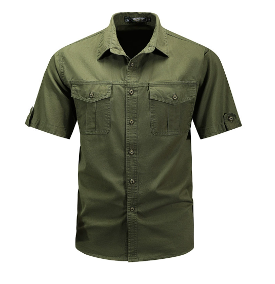 Men's Safari Shirt - Short Sleeve Cotton