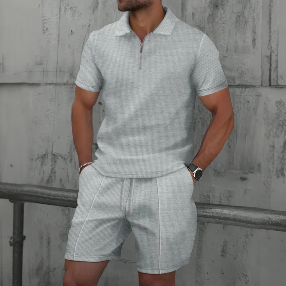 Men's Polo Shirt and Shorts Set - Summer Holiday Outfit