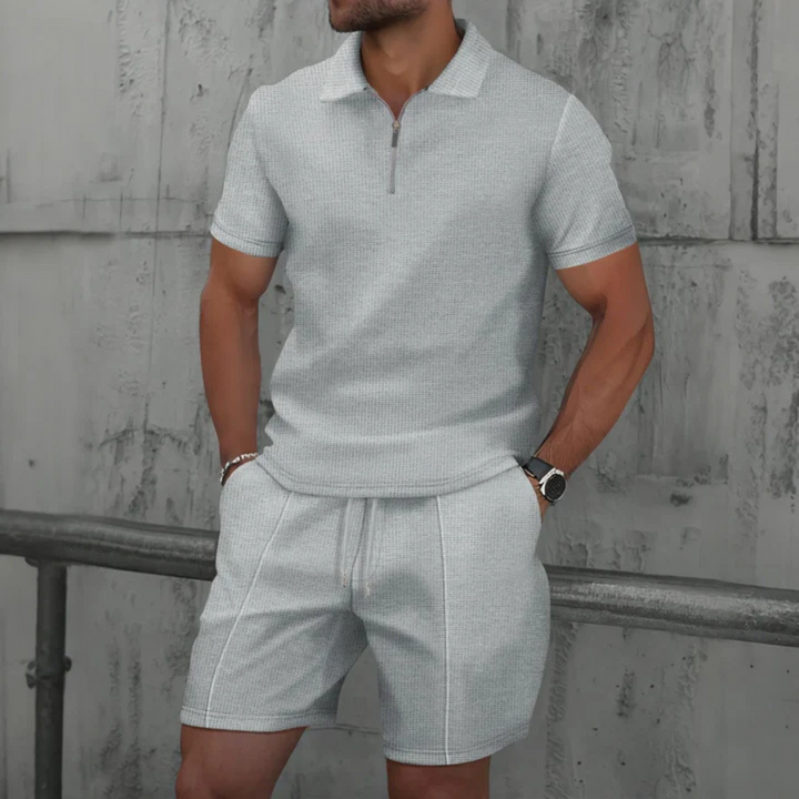 Men's Polo Shirt and Shorts Set - Summer Holiday Outfit
