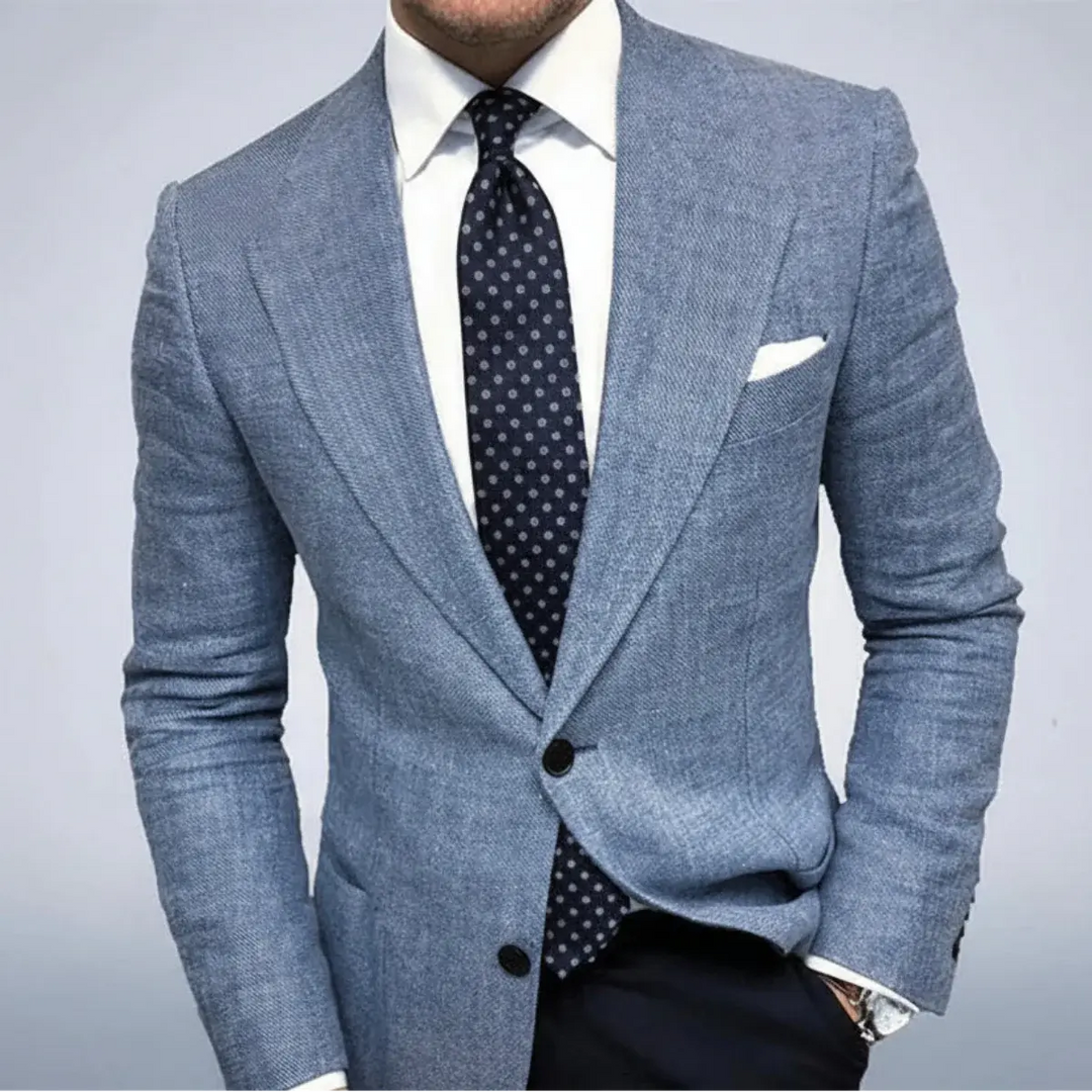 Men's Slim Fit Linen Blazer – Tailored Smart Casual Summer Jacket