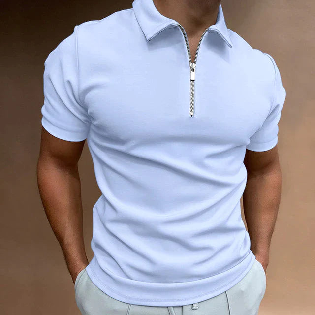 Zip Polo Shirt Men Slim Fit - Smart Casual