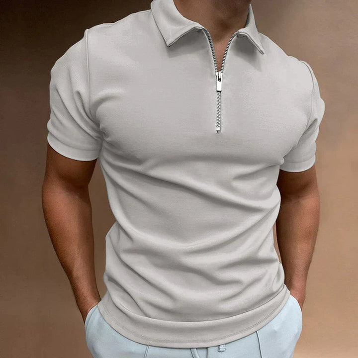 Zip Polo Shirt Men Slim Fit - Smart Casual