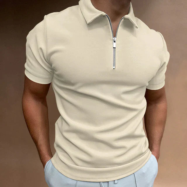 Zip Polo Shirt Men Slim Fit - Smart Casual