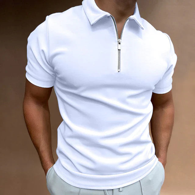 Zip Polo Shirt Men Slim Fit - Smart Casual