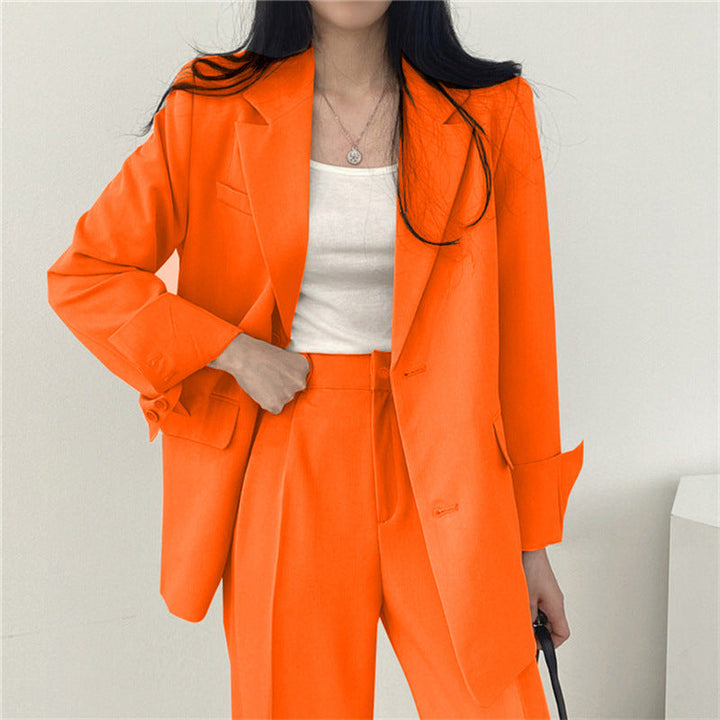 Women's Blazer and Trouser Co-ord Set – Wide Leg Relaxed Fit