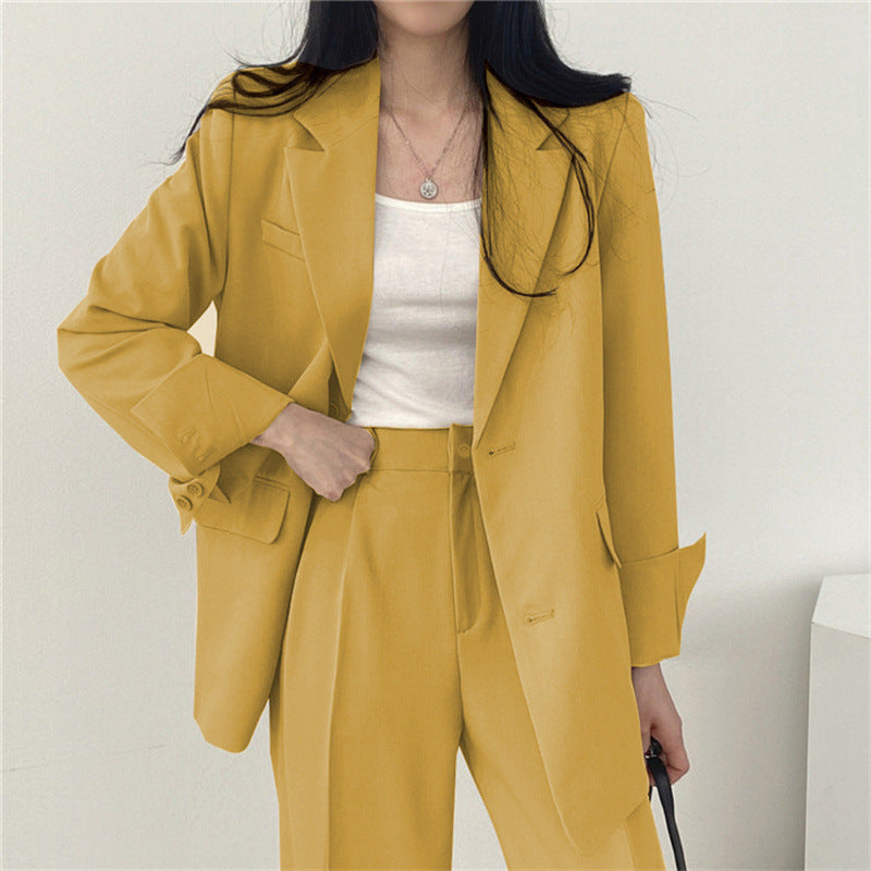 Women's Blazer and Trouser Co-ord Set – Wide Leg Relaxed Fit
