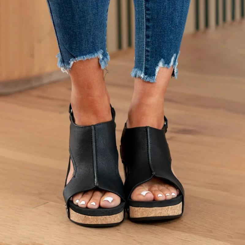 Orthopedic Leather Sandals Women - Adjustable Arch Support