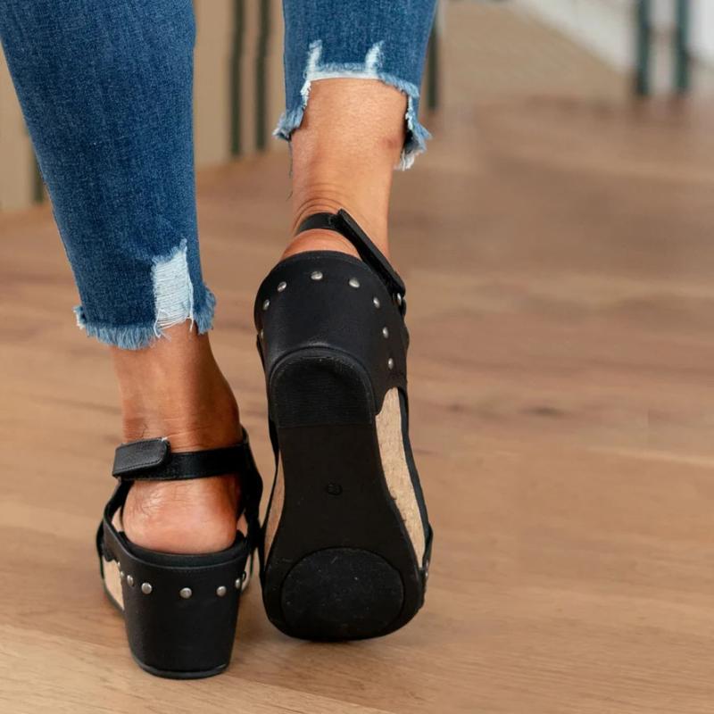Orthopedic Leather Sandals Women - Adjustable Arch Support