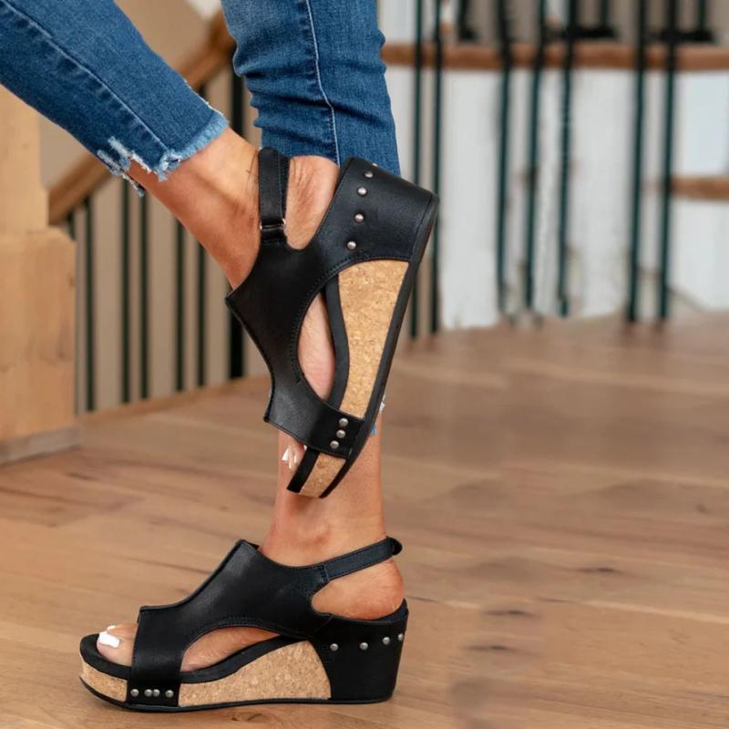 Orthopedic Leather Sandals Women - Adjustable Arch Support