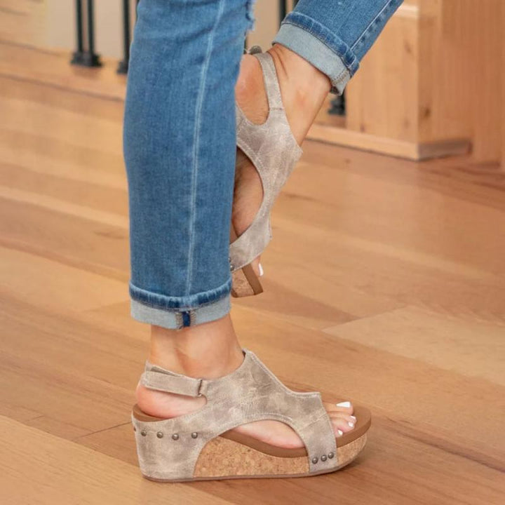 Orthopedic Leather Sandals Women - Adjustable Arch Support