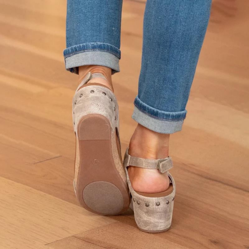Orthopedic Leather Sandals Women - Adjustable Arch Support