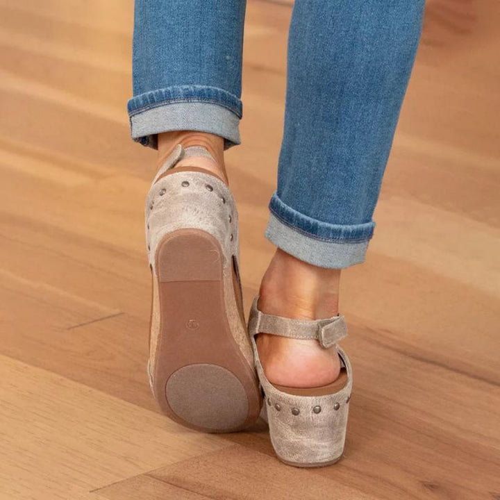 Orthopedic Leather Sandals Women - Adjustable Arch Support